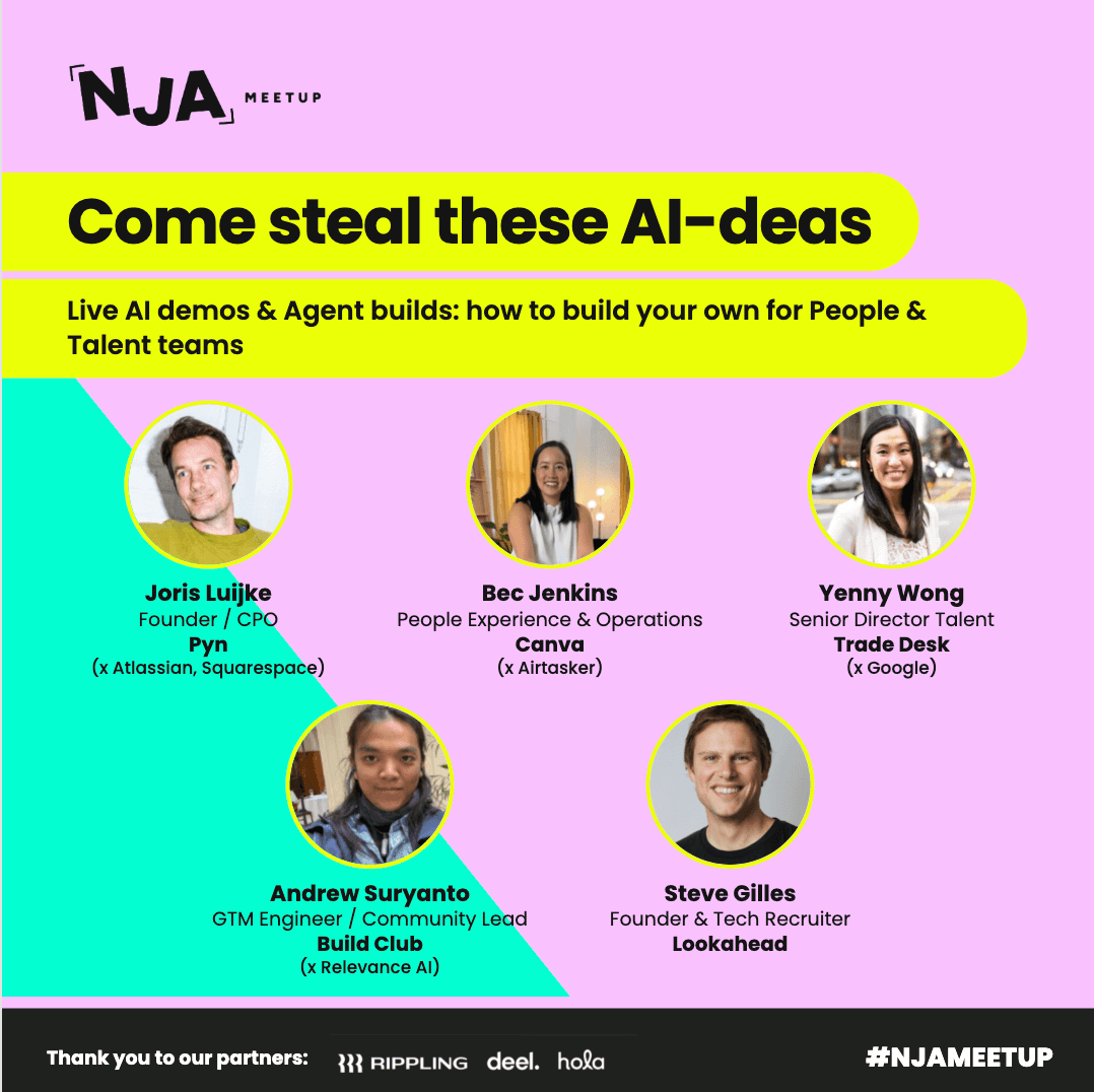 Come steal these AI-deas 🤫 Live AI demos & Agent builds: how to build your own for People & Talent teams