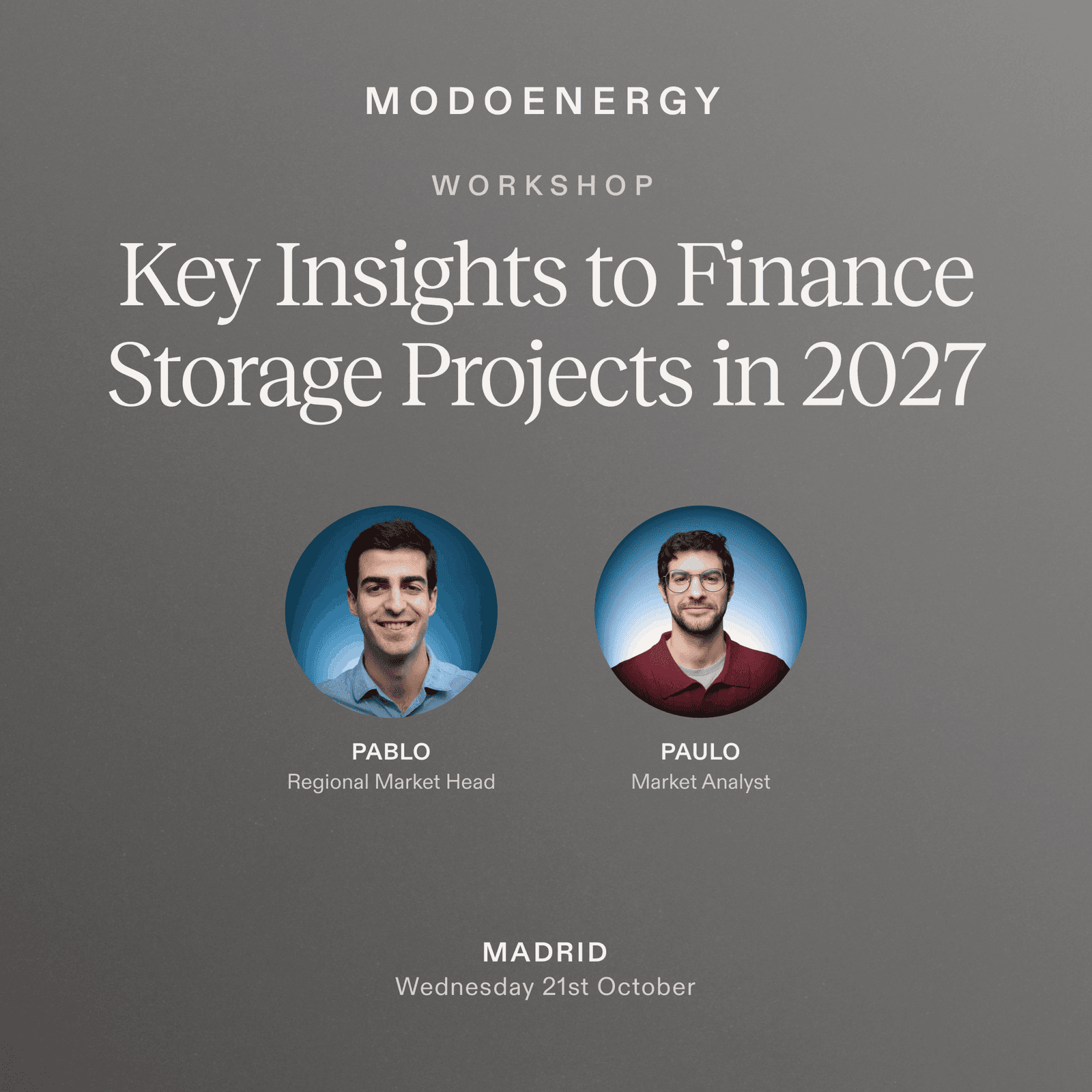 WORKSHOP: Key Insights to Finance Storage Projects in 2027
