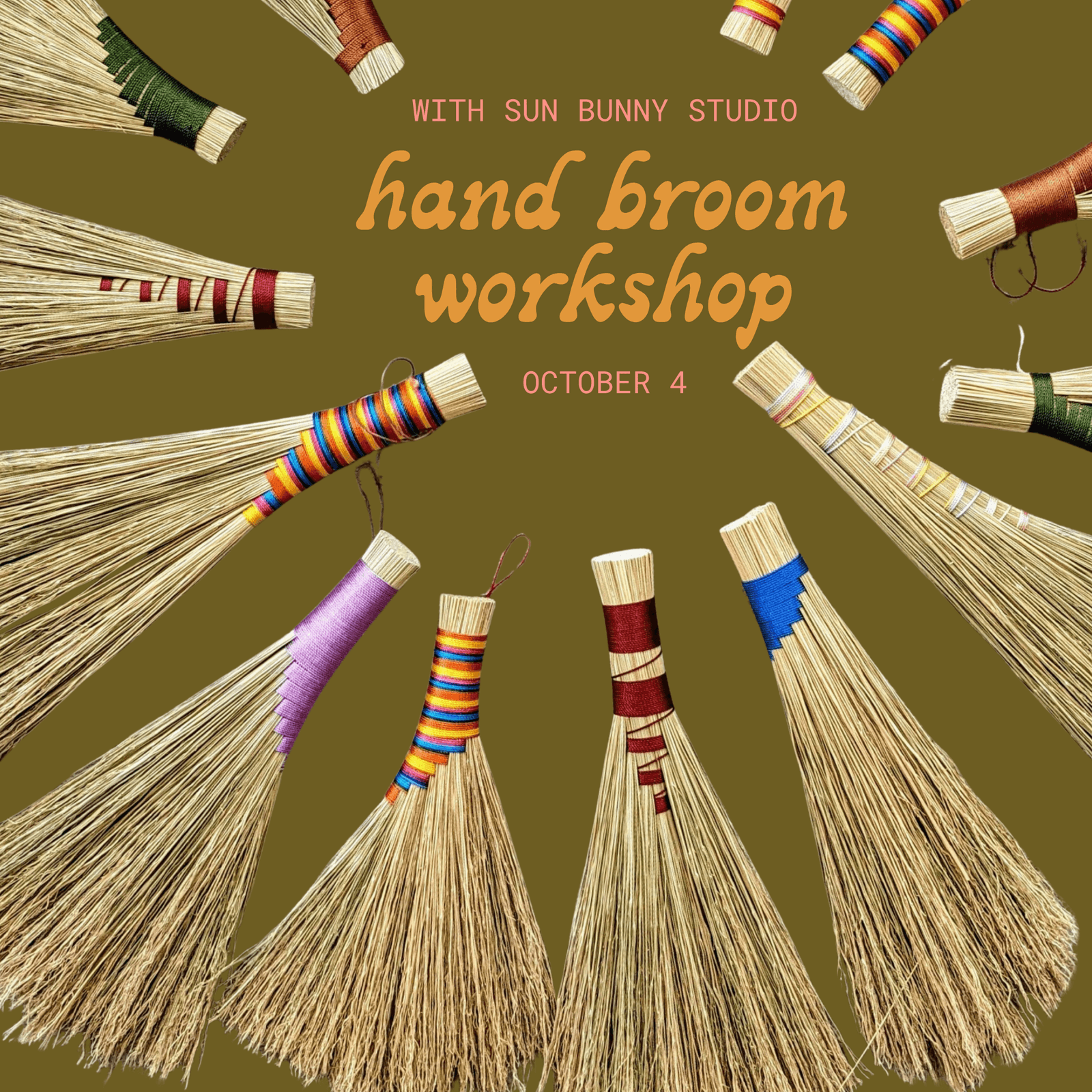 Hand Brooms with Sun Bunny Studio