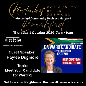 Kirstenhof Community Business Network Breakfast - 1 October 2026