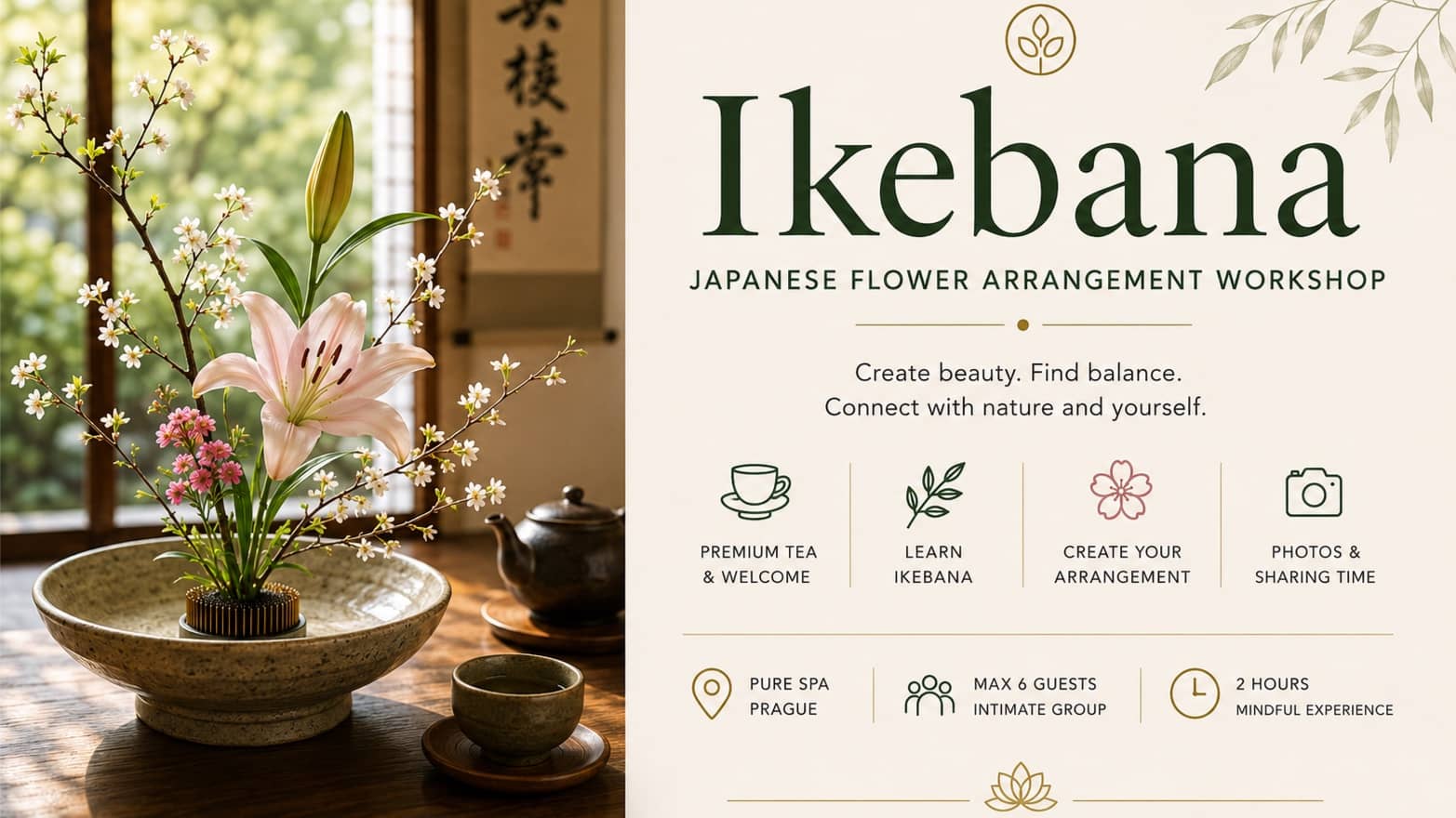 Ikebana Flower Arrangement Prague
