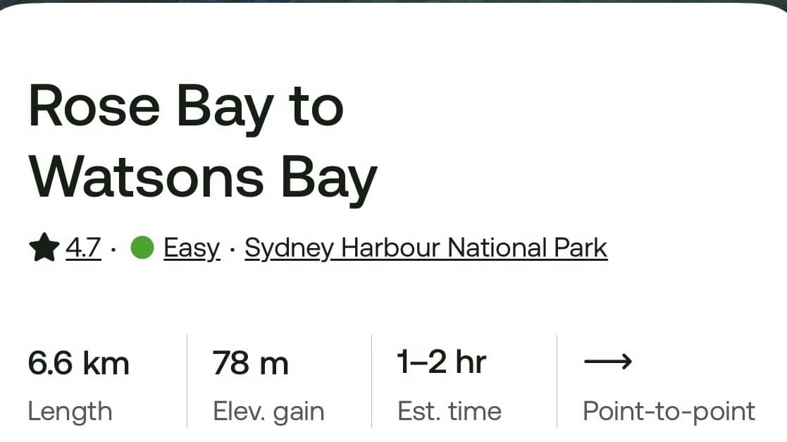 Rose Bay to Watsons Bay Walk