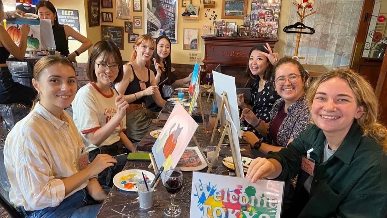 🕰️🎮 レトロ 🎨 Paint Meetup in Shibuya "Nostalgia 📽" ペイント&ワイン 渋谷
