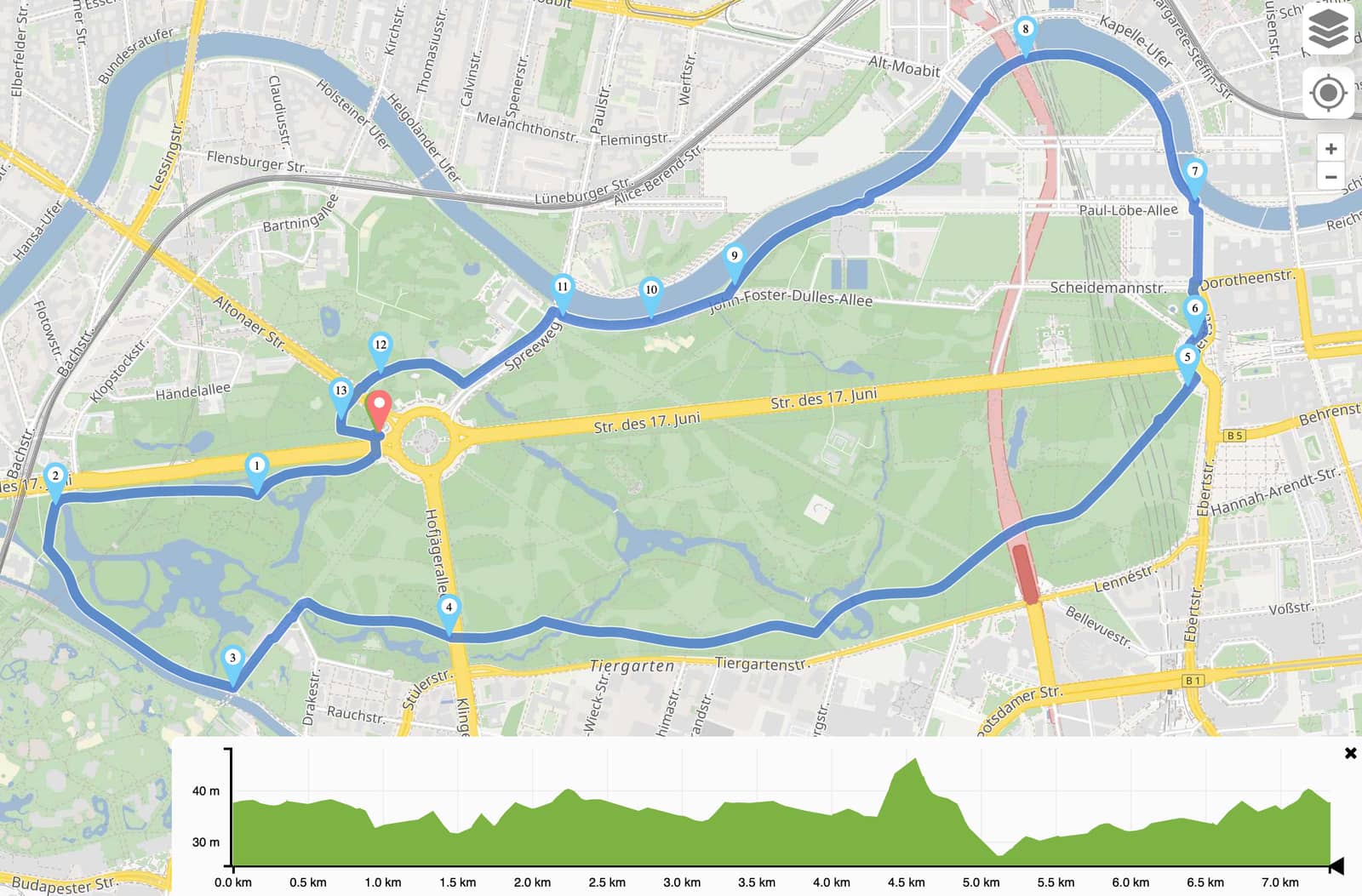 Tiergarten Run - 7k, Optional extension 12k