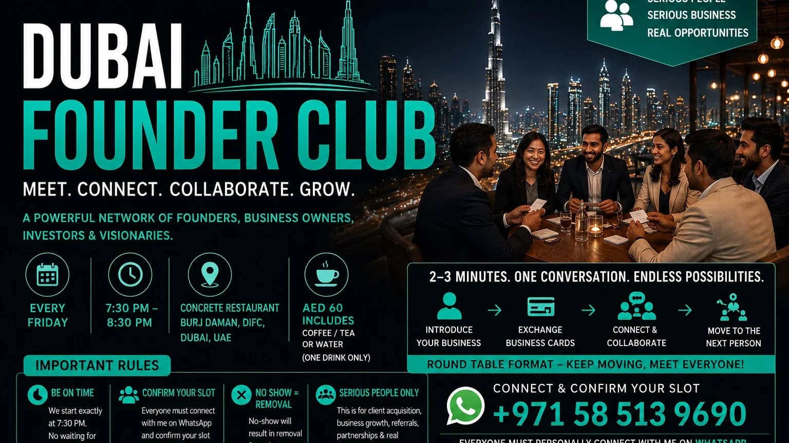 Dubai Founders Connect | Meet Clients, Partners & Business Owners