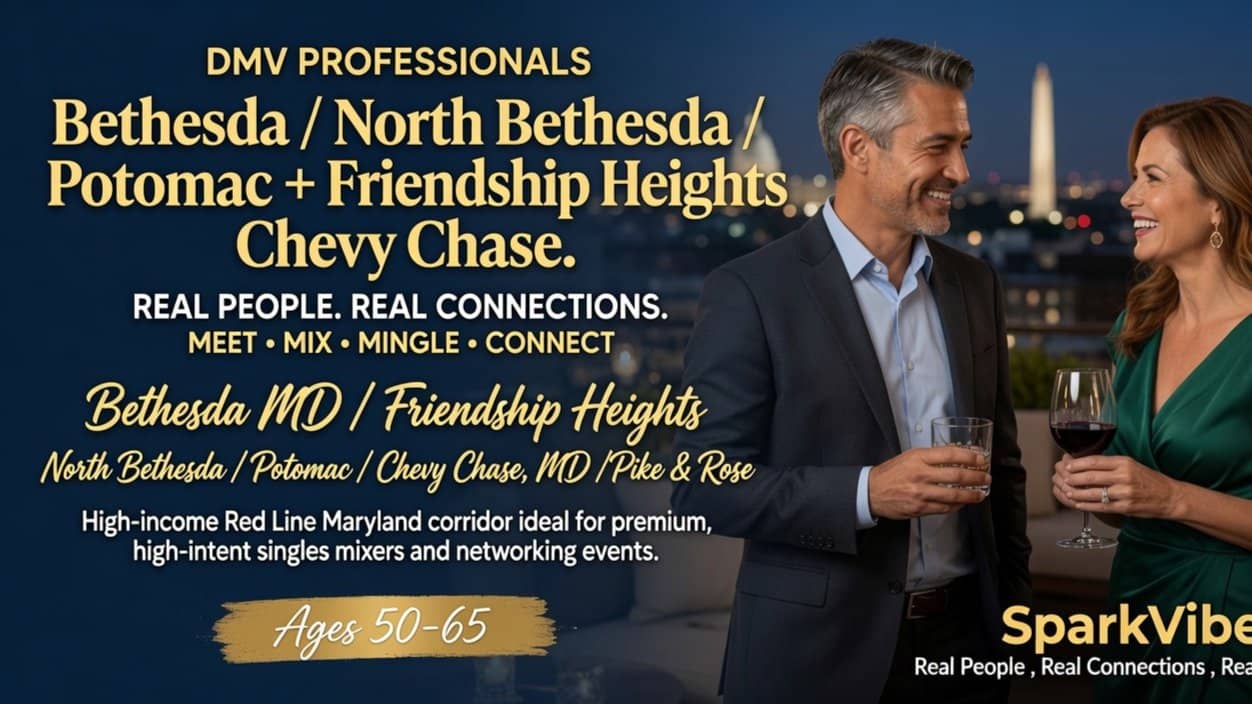 Singles Event& Mixers Ages 50-65 :  Meet, Mix & Mingle with Singles  in DMV