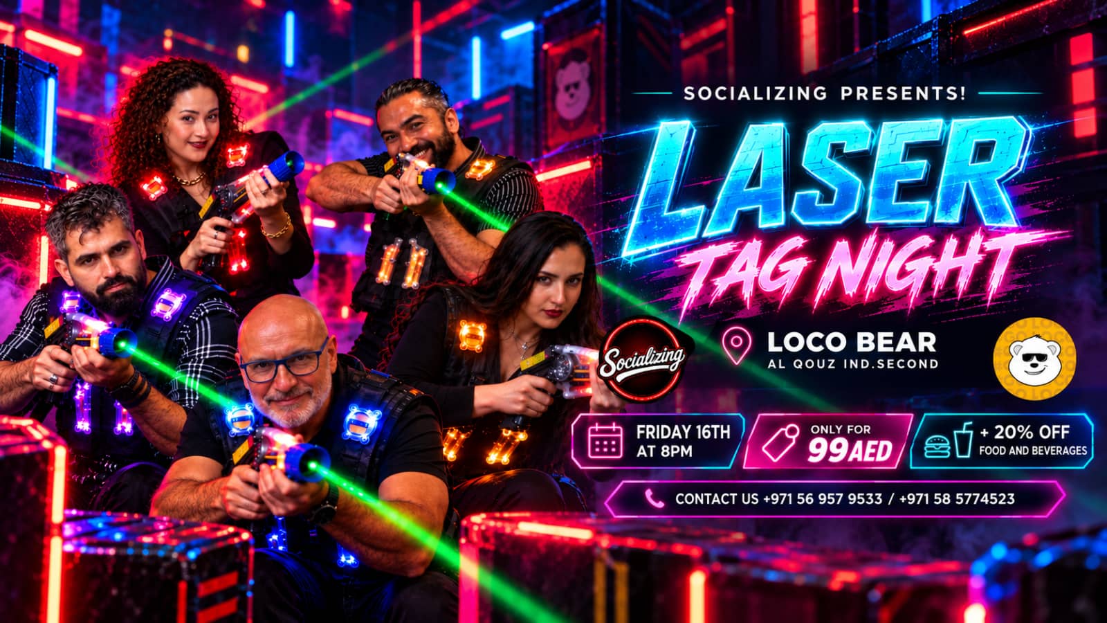 SOCIALIZING LASER TAG NIGHT!