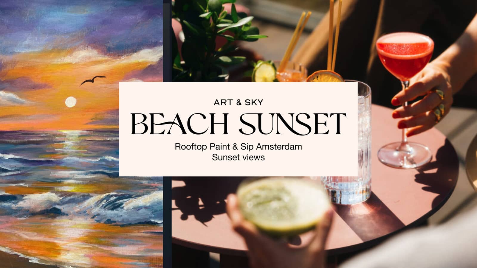 Wednesday Rooftop Painting: 3h00 workshop "Beach sunset" Zoku