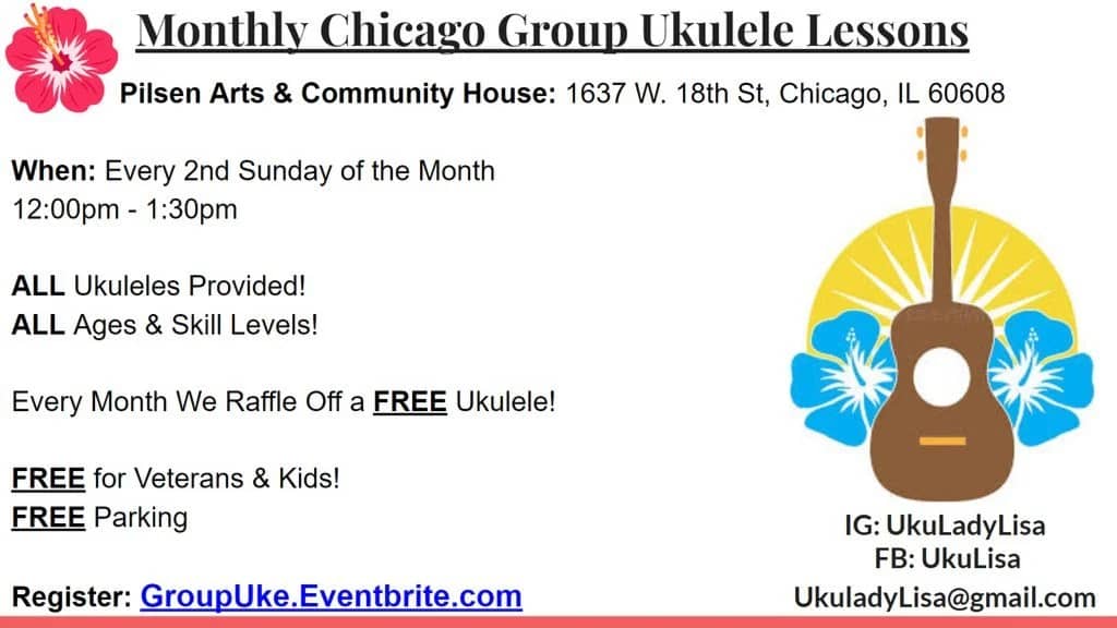 FREE Uke Giveaway! Monthly Group Ukulele Lessons in Pilsen Chicago