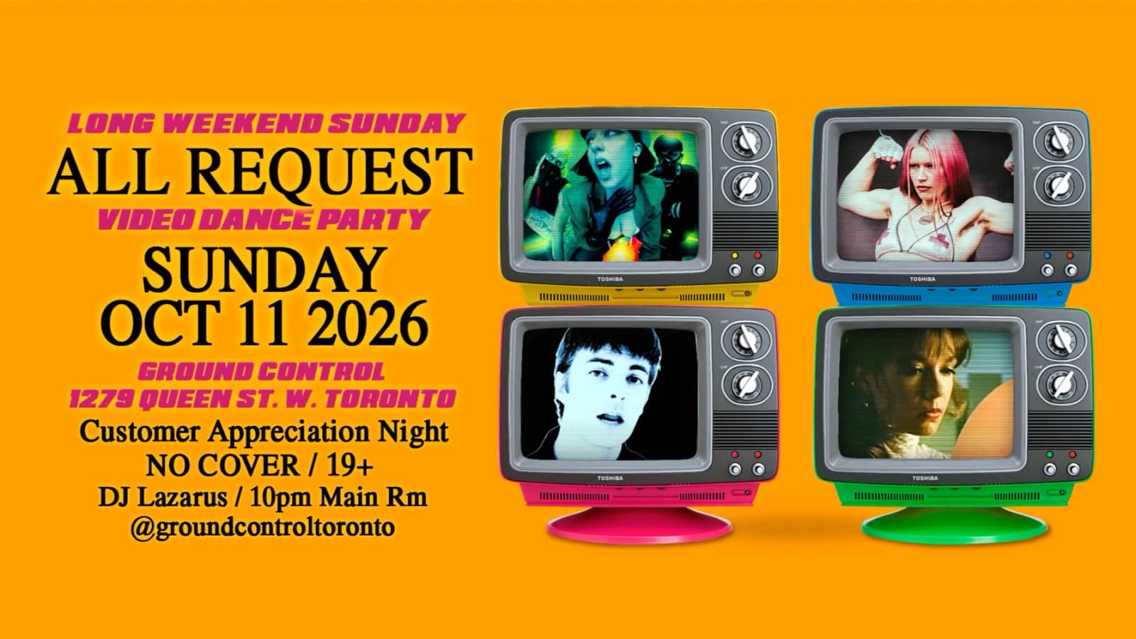 ALL REQUEST Long Weekend Video Dance Party - NO COVER - Sun Oct 11