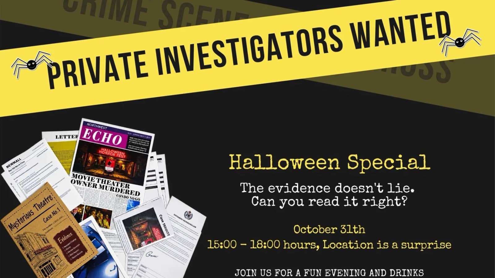 Halloween Horrow Fest Murder Mystery - Live Detective Investigation