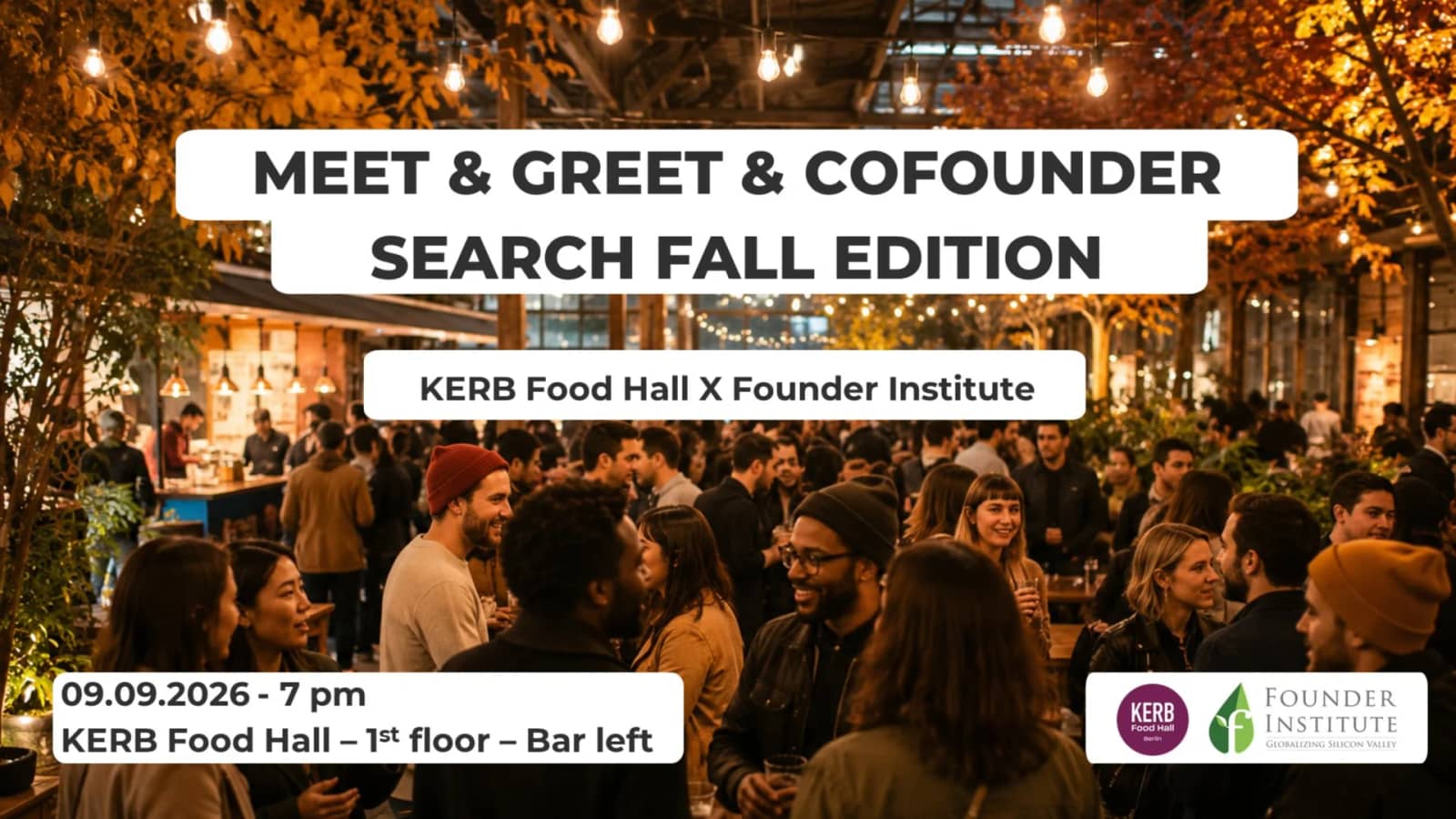 SHORT NOTICE: Founder Meet&Greet & Cofounder Search: Fall Edition!