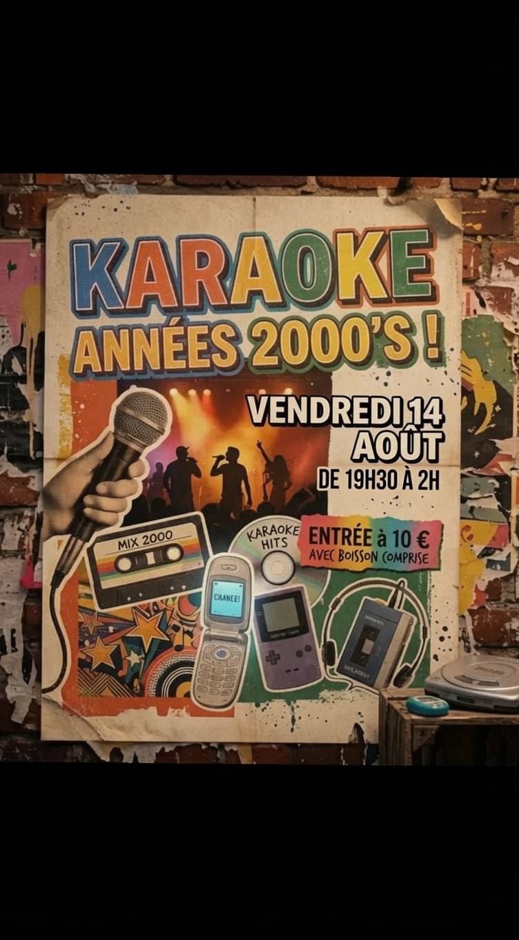 KARAOKE 2000'S 🎤🎶 14/08 | 19h30 - 2h