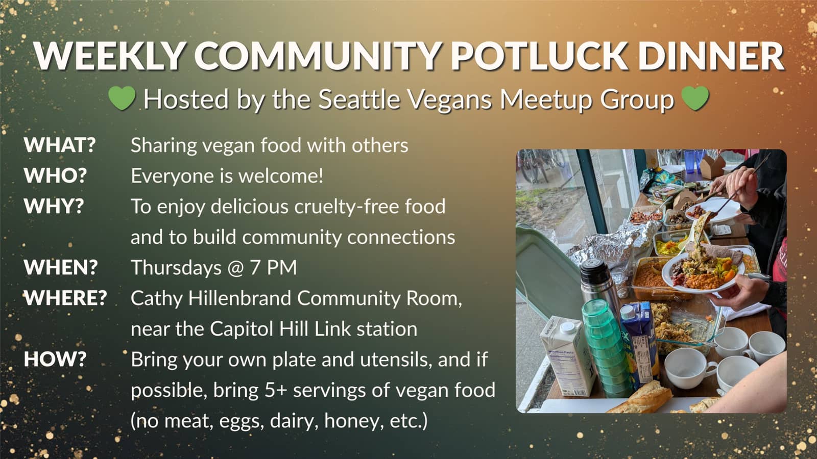 Vegan Community Potluck Dinner (BYO Plate/Utensils)