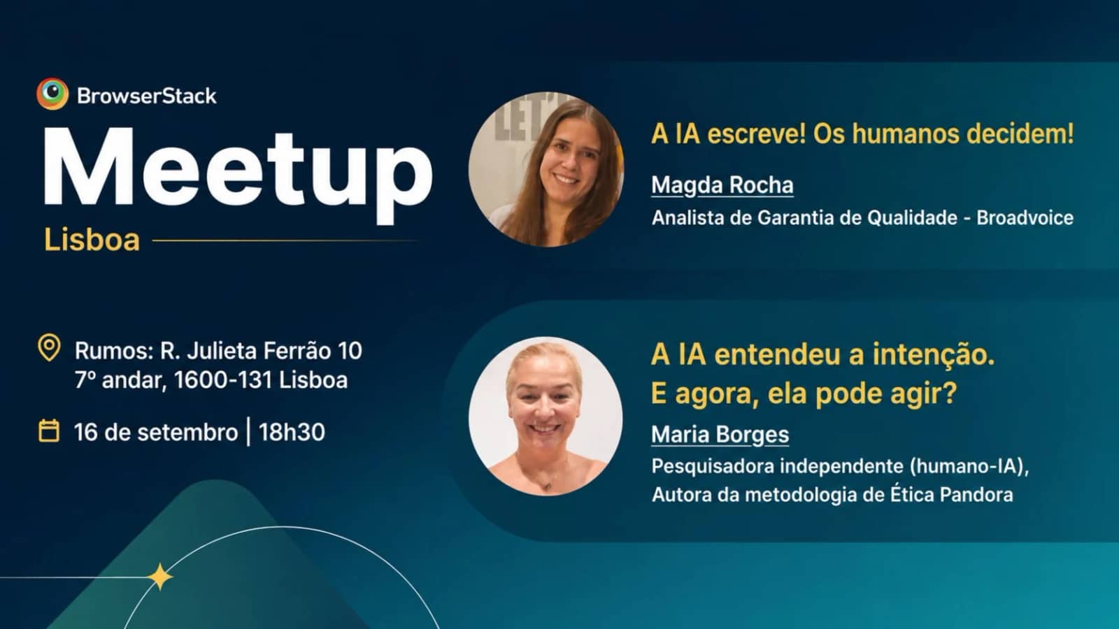 BrowserStack Meetup Lisbon: IA em QA: da Criação à Curadoria (16/Set)