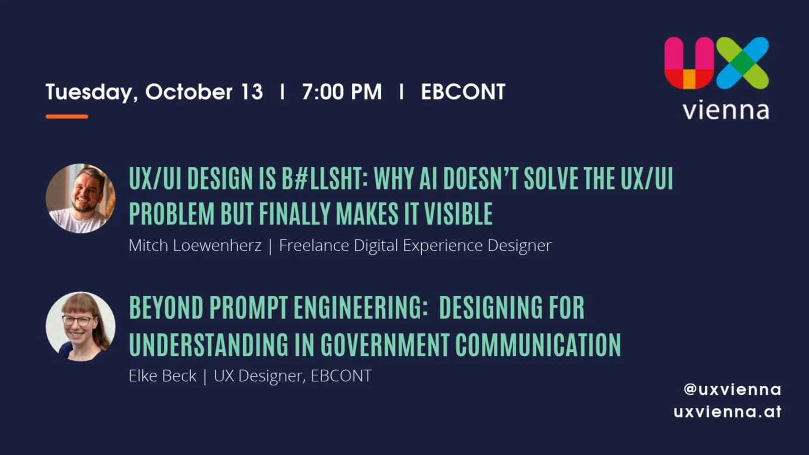 UX Vienna Meetup: UX/UI Design is B#llsht & Beyond Prompt Engineering