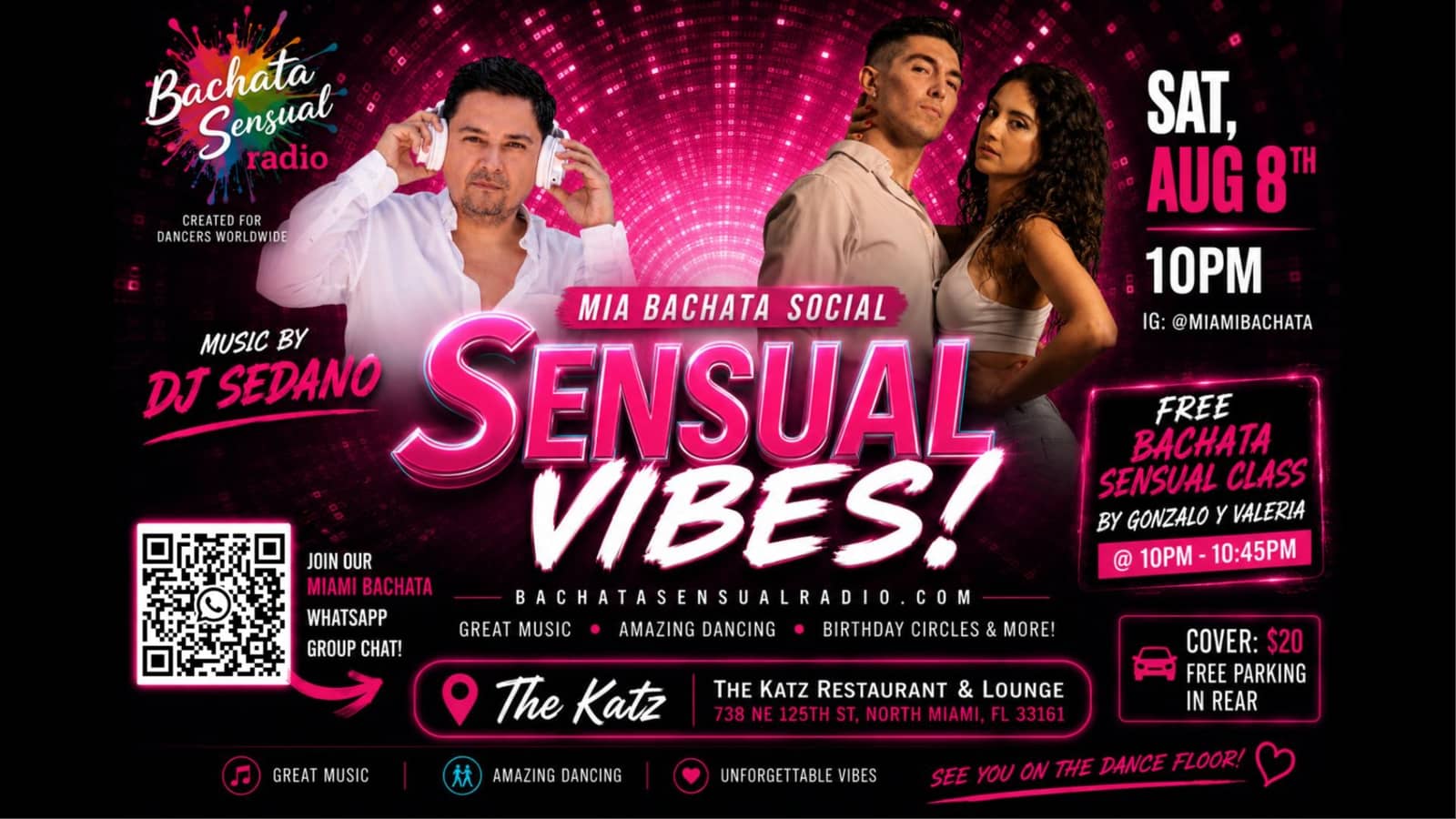 SENSUAL VIBES BACHATA SOCIAL! FREE Bachata Sensual Class, more!!