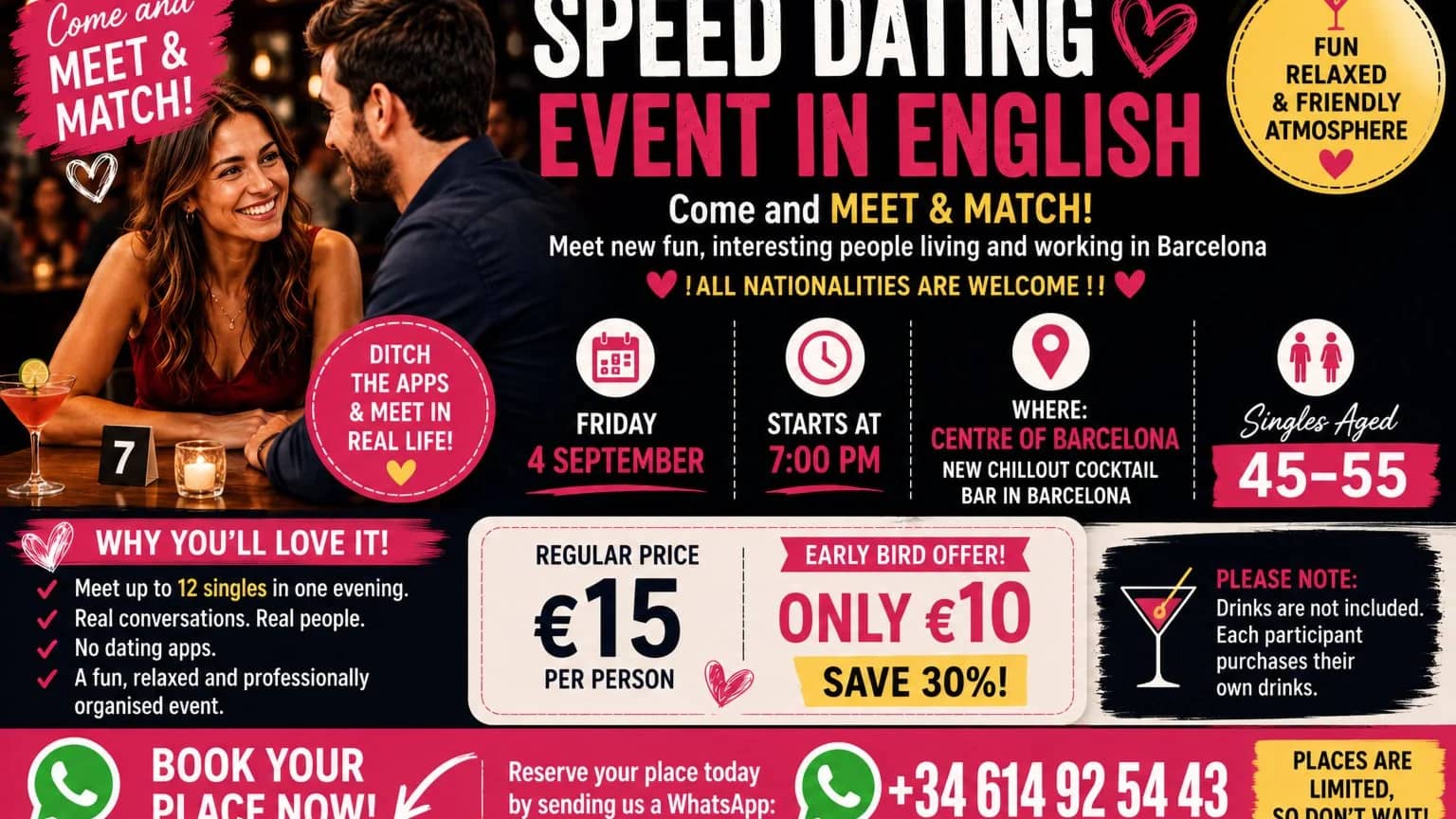 Meet & Match SPEED DATING Singles Aged 45 –55