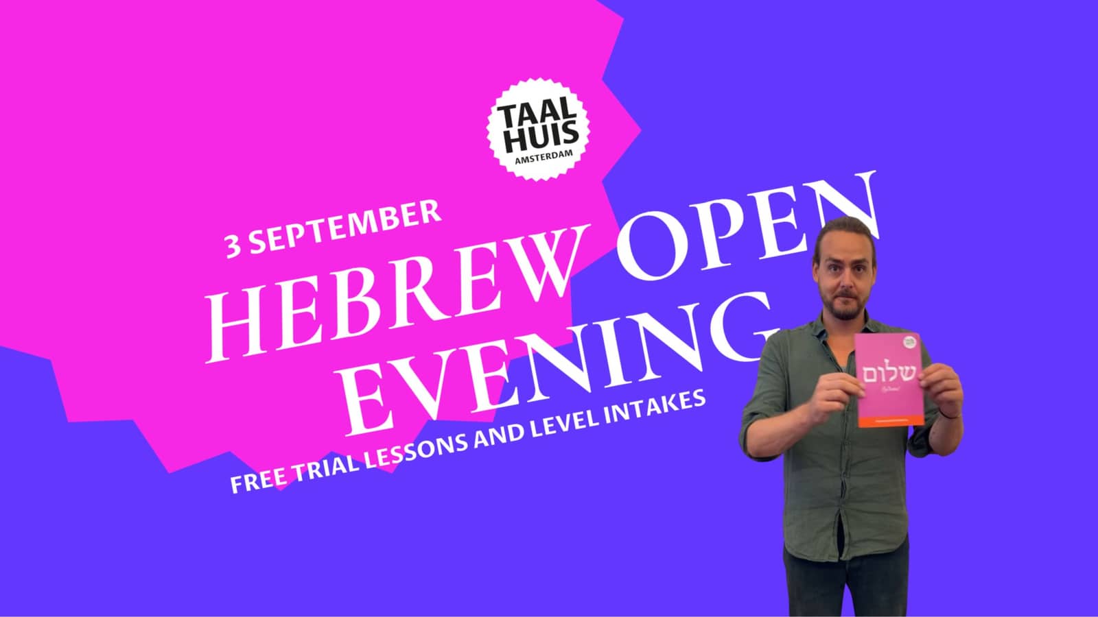 Hebrew Open Evening - Learn Hebrew at Taalhuis Amsterdam