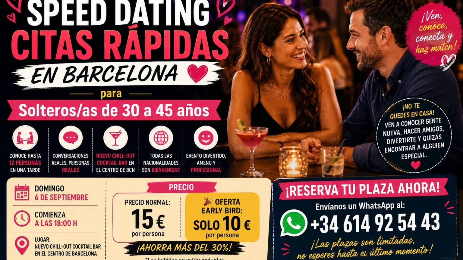 CITAS RÁPIDAS BARCELONA Solteros/as de 30 a 45 años