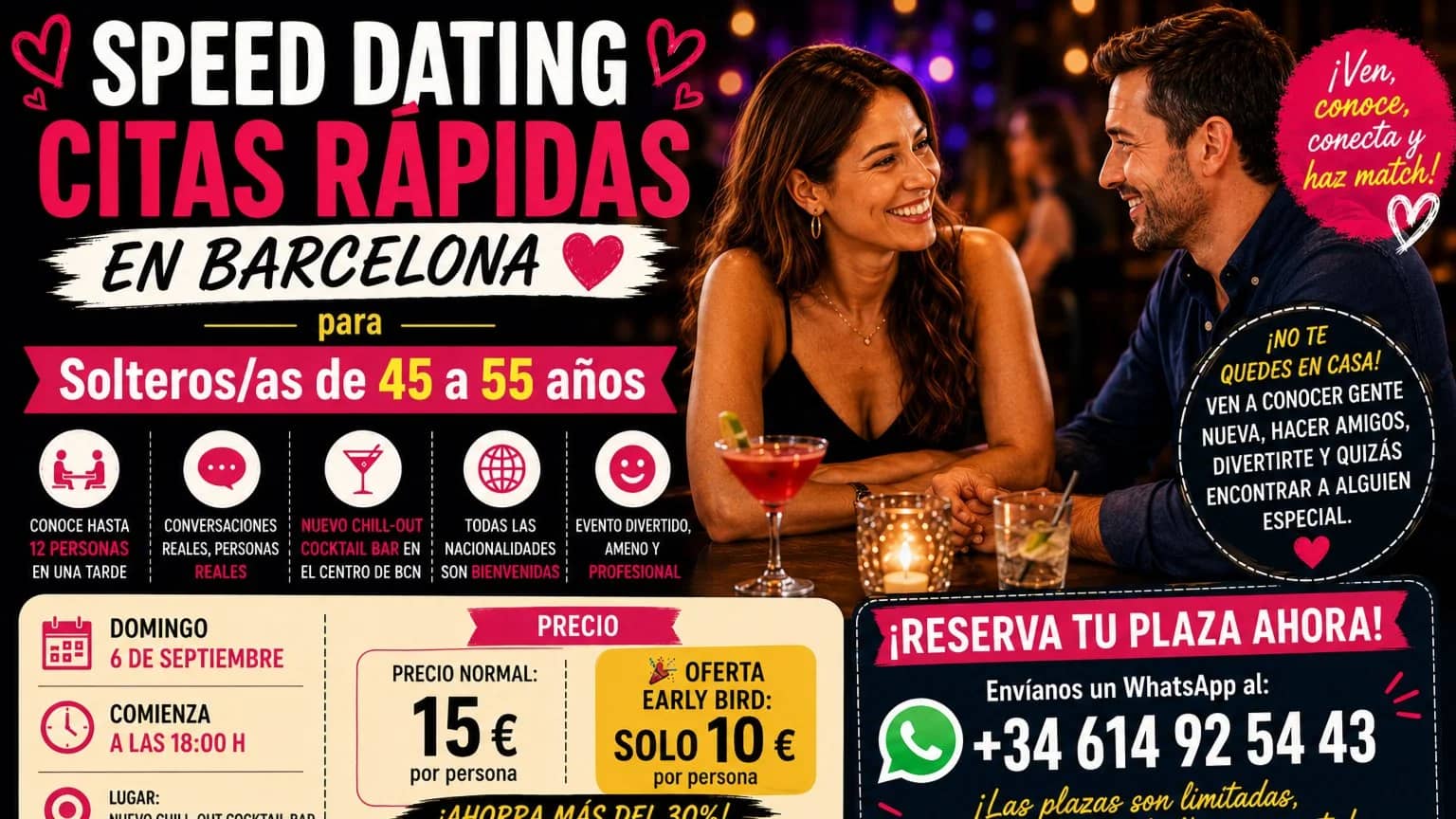 CITAS RÁPIDAS BARCELONA Solteros/as de 45 a 55 años