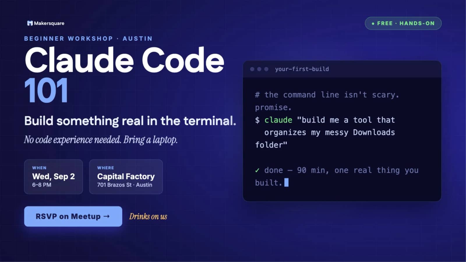 Build Your First AI Tool (No Coding) — A Beginner Night · Claude Code 101