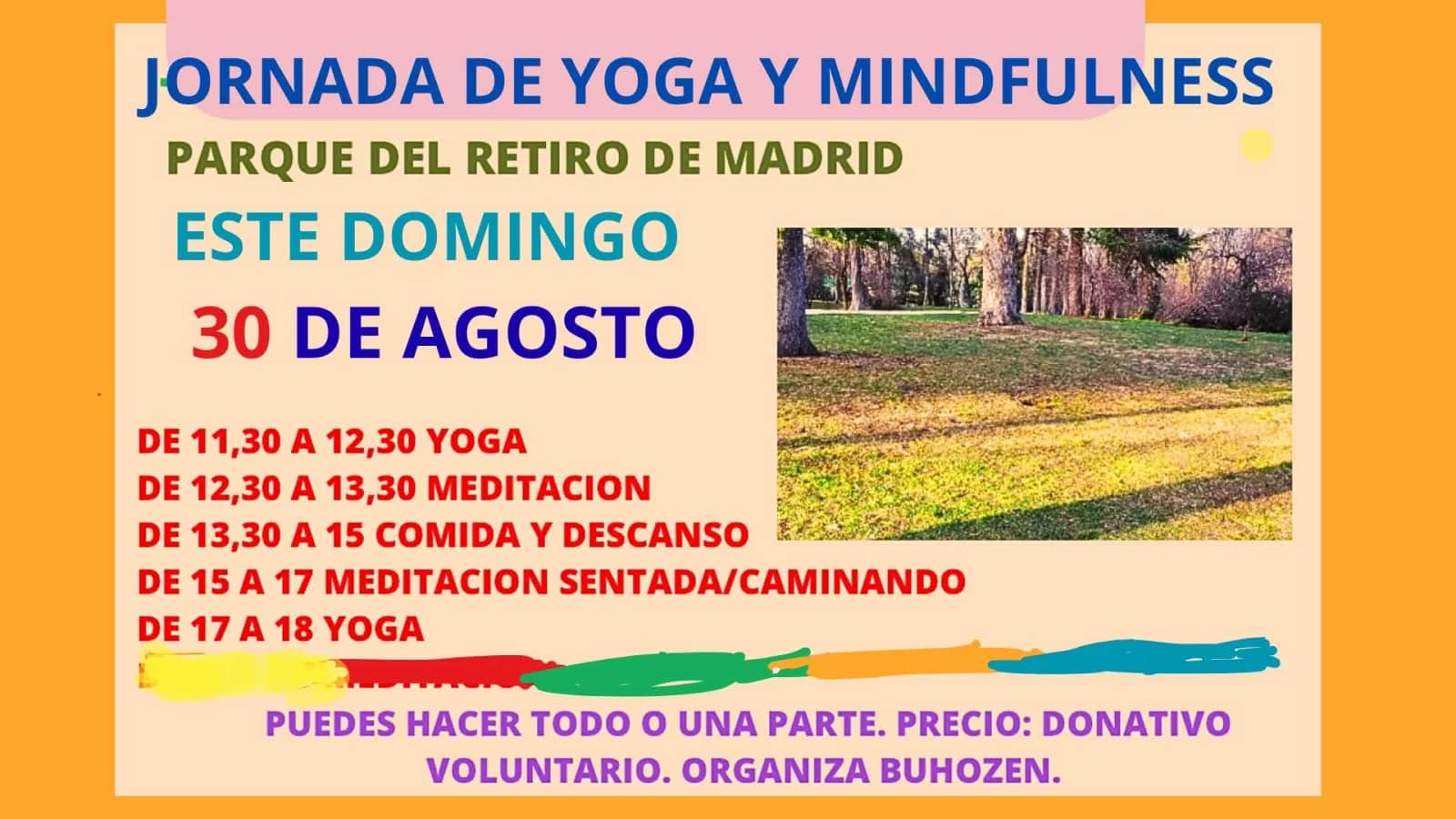 JORNADA ESTE DOMINGO  PARQUE RETIRO