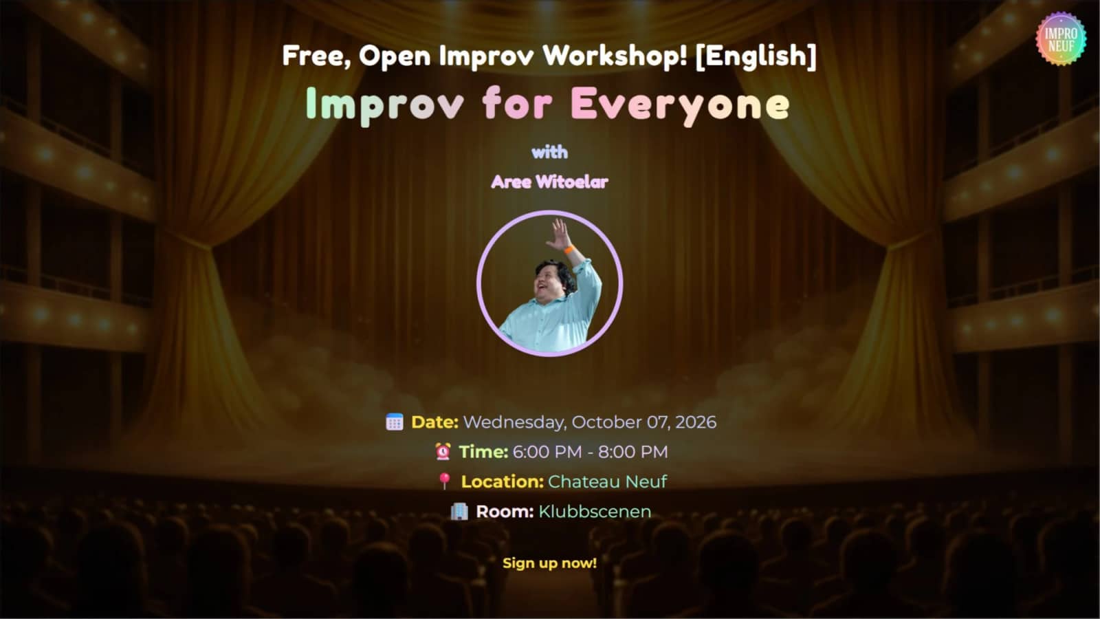 Improv for Everyone with Aree Witoelar -  Free Improv Workshop