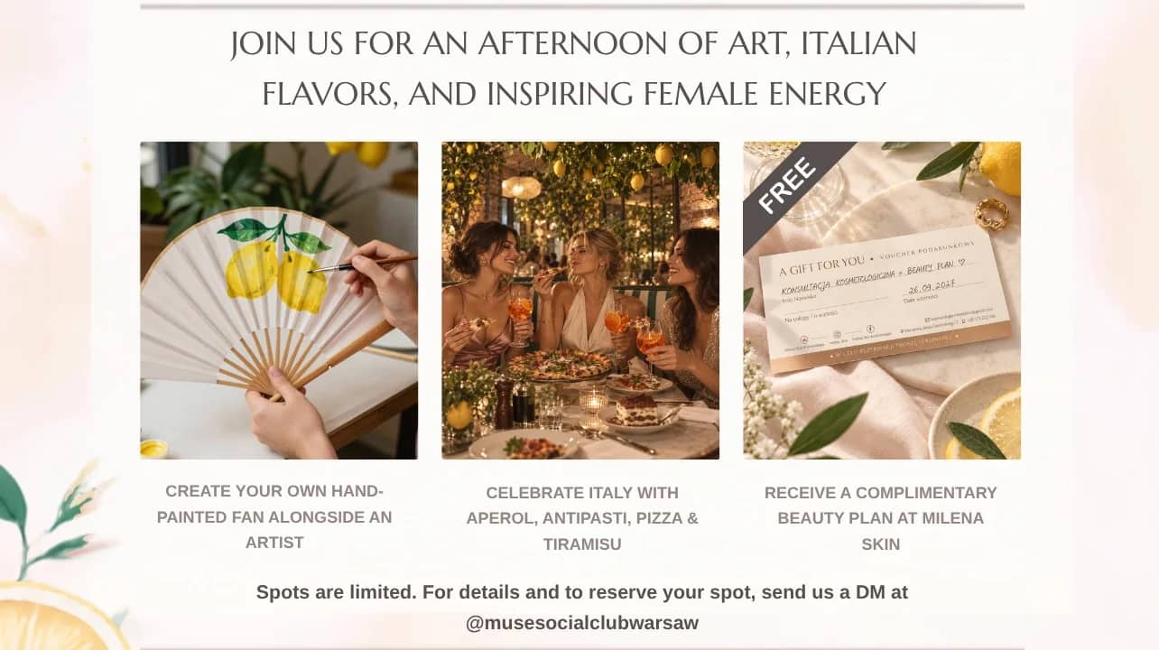 Join us for inspiring afternoon for women- Muse Social Club Warsaw