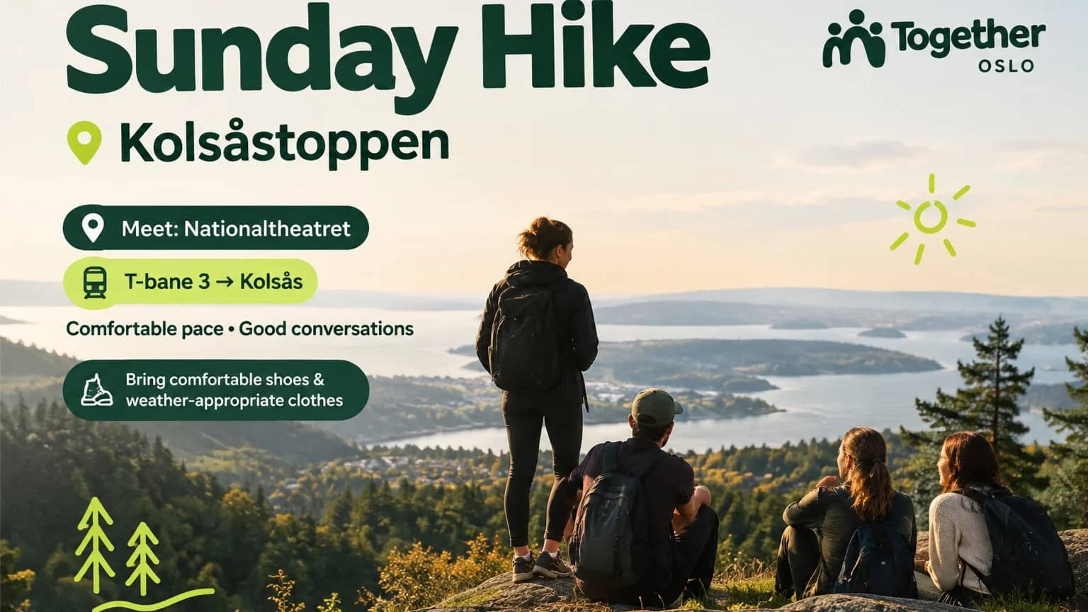 🥾🌲☕Together Oslo—Sunday Hike: Kolsåstoppen