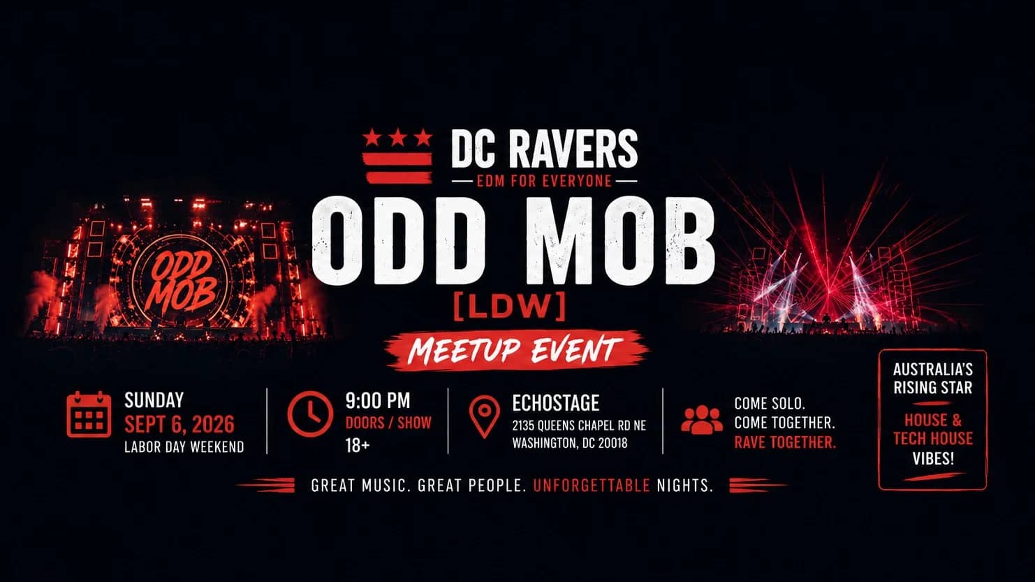 🔥 ODD MOB [LDW] @ ECHOSTAGE | DC RAVERS – EDM FOR EVERYONE 🔥