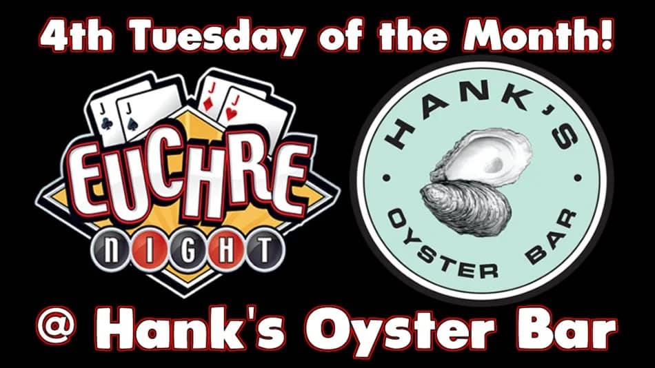 IN PERSON: Alexandria Euchre Club (08/25) 4th Tuesday @ Hank's