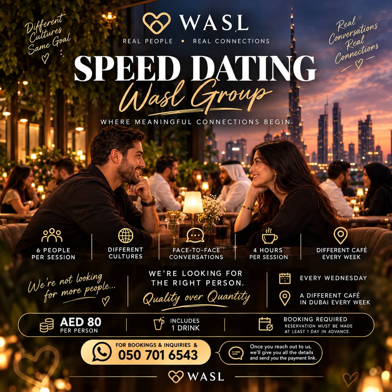 Unique speed dating (20 to 40 )@ dubai