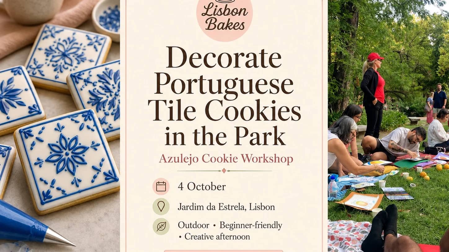Decorate Portuguese Azulejo Cookies in the Park 🍪💙 Vegan & Gluten Free