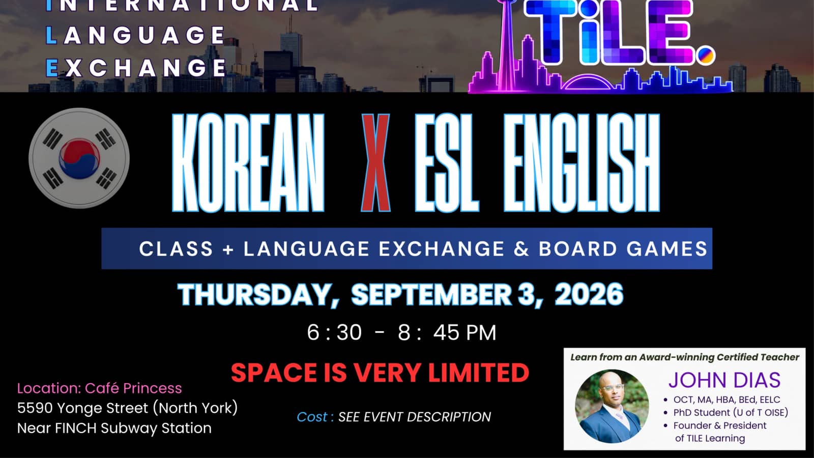 NEW LIMITED SPACE - Korean x ESL English Language Exchange, Class & Games