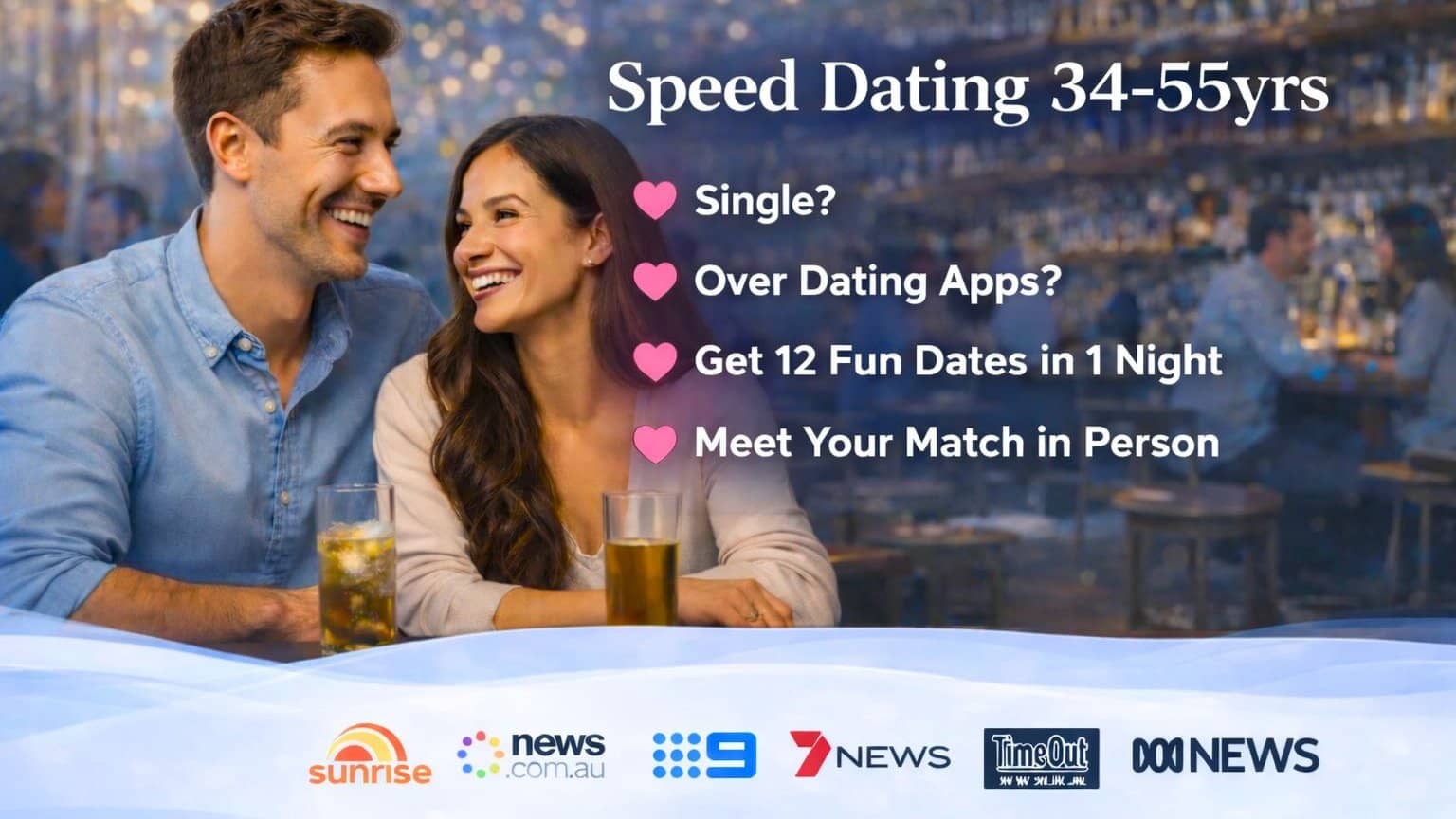 Speed Dating for 34-55yrs - 12 Fast Dates ❤️