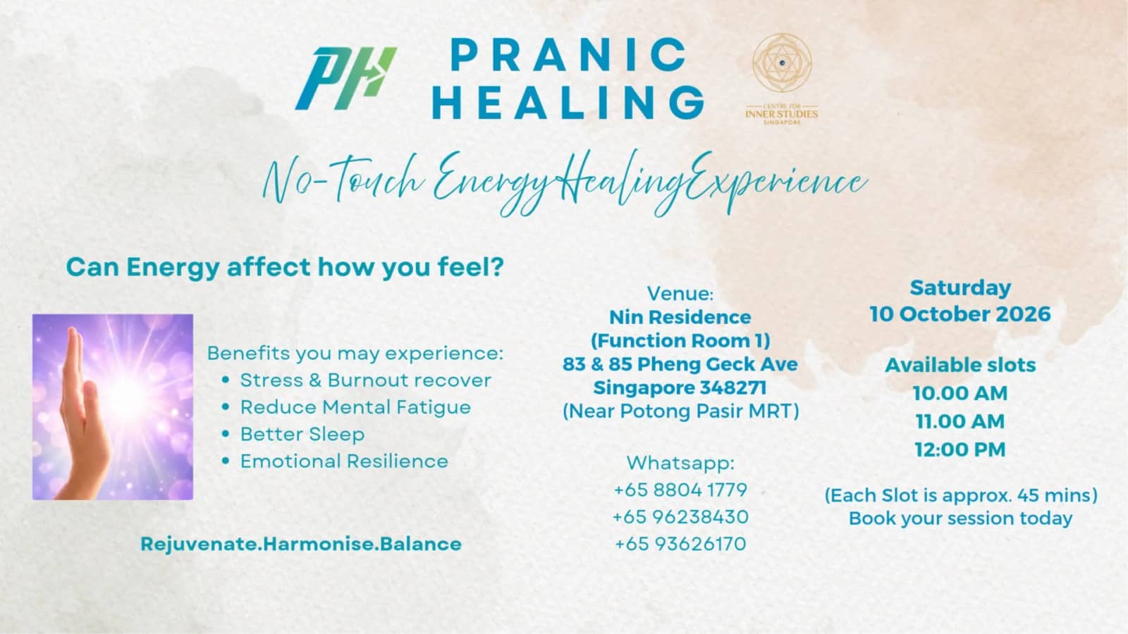 No-Touch Energy Healing Experience at Nin Residences