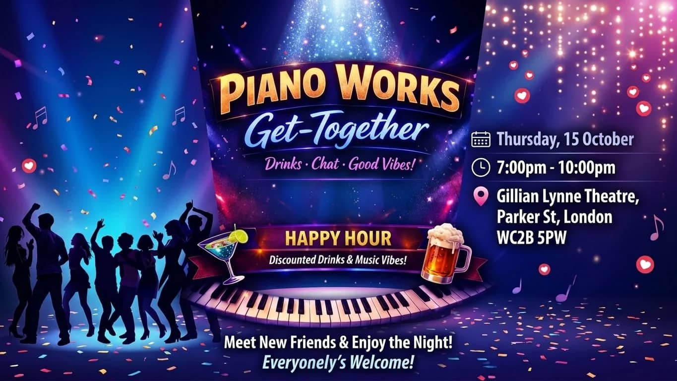 🎹 the Piano Works Get‑Together — Drinks & Good Vibes
