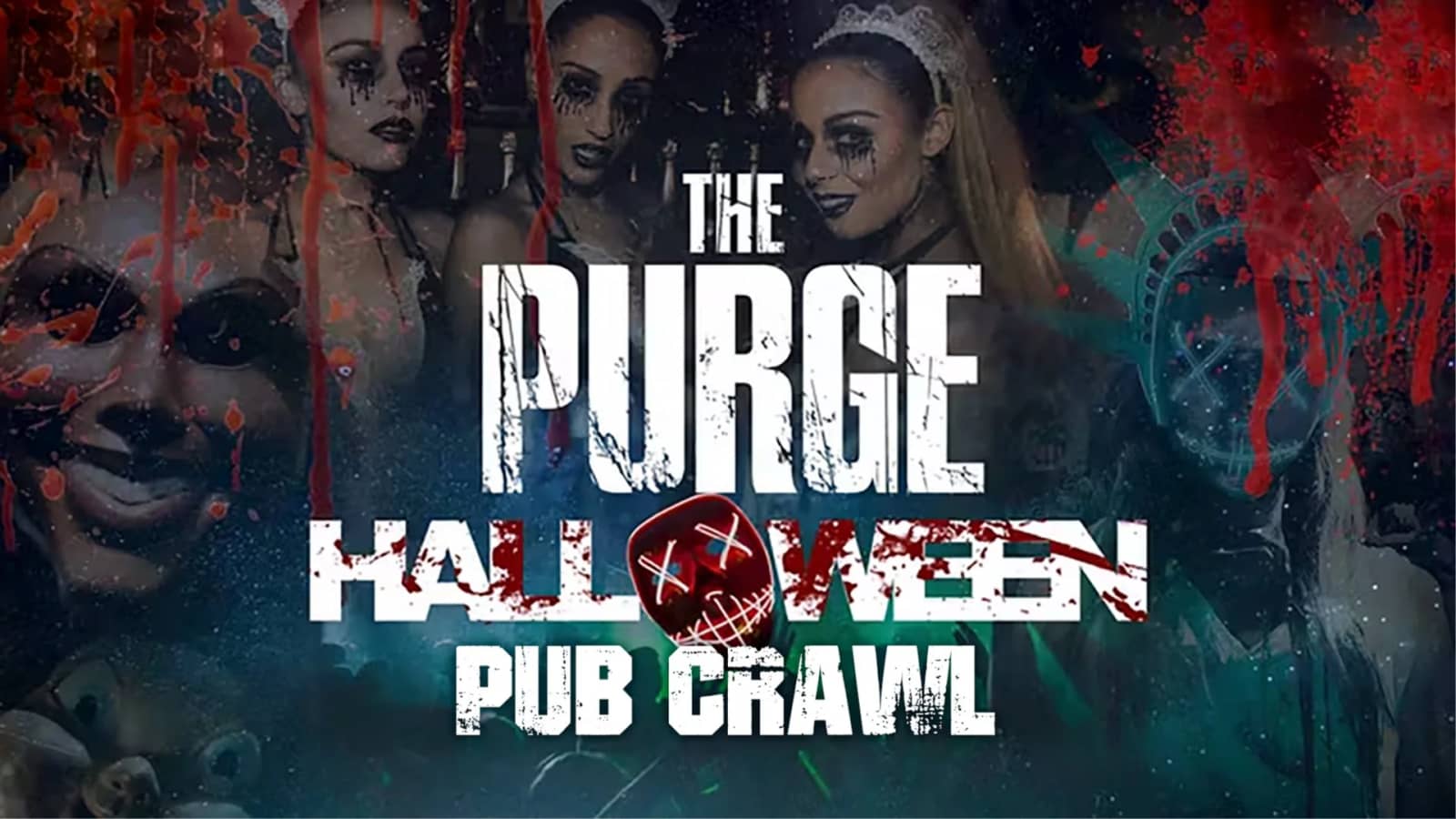 The PURGE: Halloween Pub Crawl // 4 Parties + 4 Free Drinks + Free Pizza