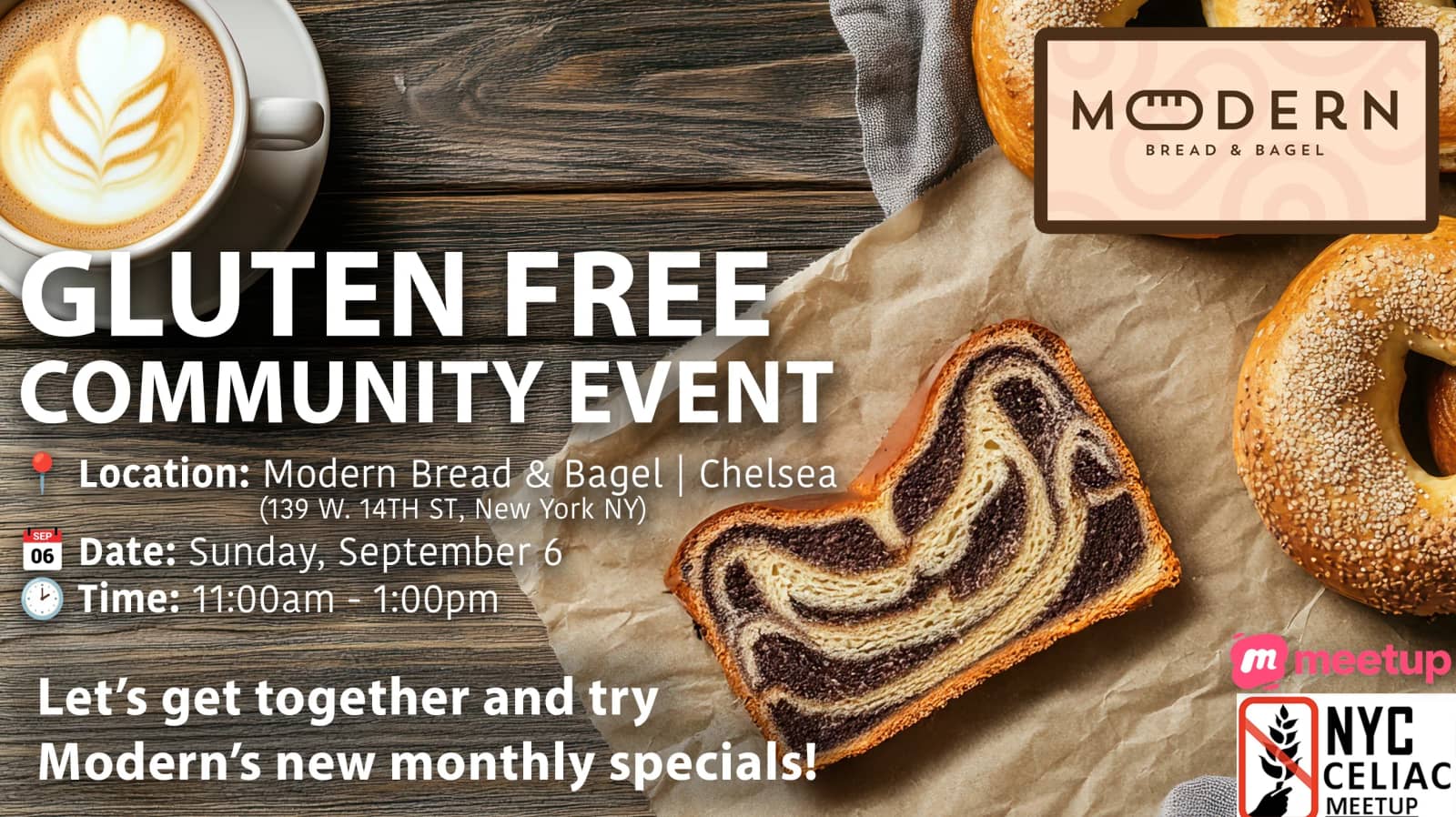 Monthly Specials at Modern! | Gluten Free Community Event @ Modern Bread Chelsea