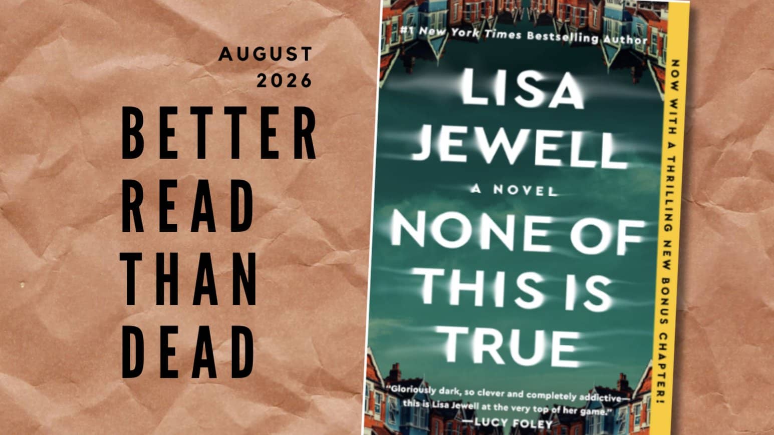BRTD Book Club - August 2026 | "None of This Is True" by Lisa Jewell
