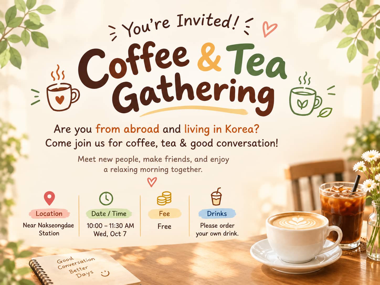 ☕️ Coffee & Tea and Talk in Seoul