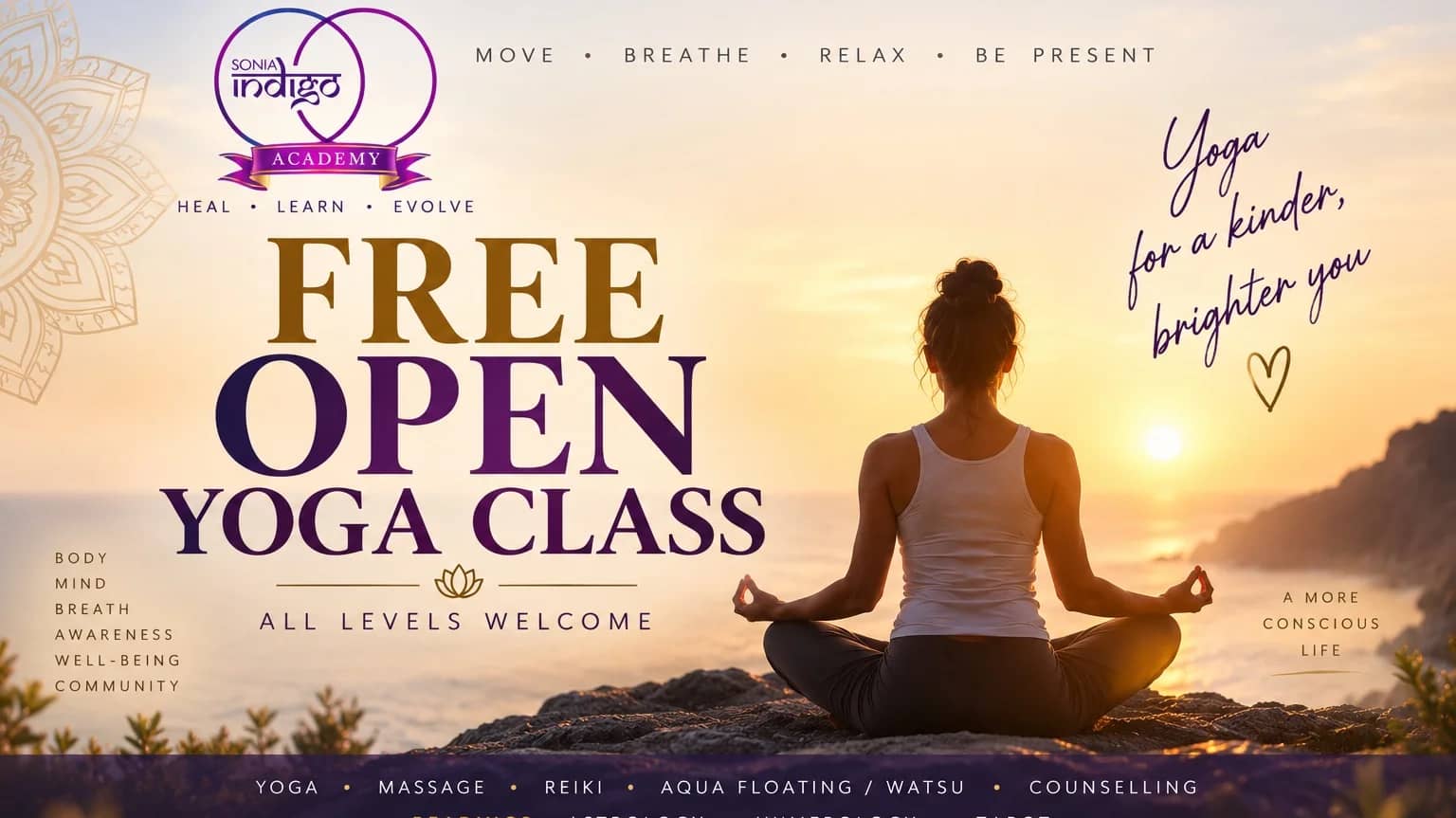 Open Hatha Yoga Class – Relaxation, Balance & Well-being