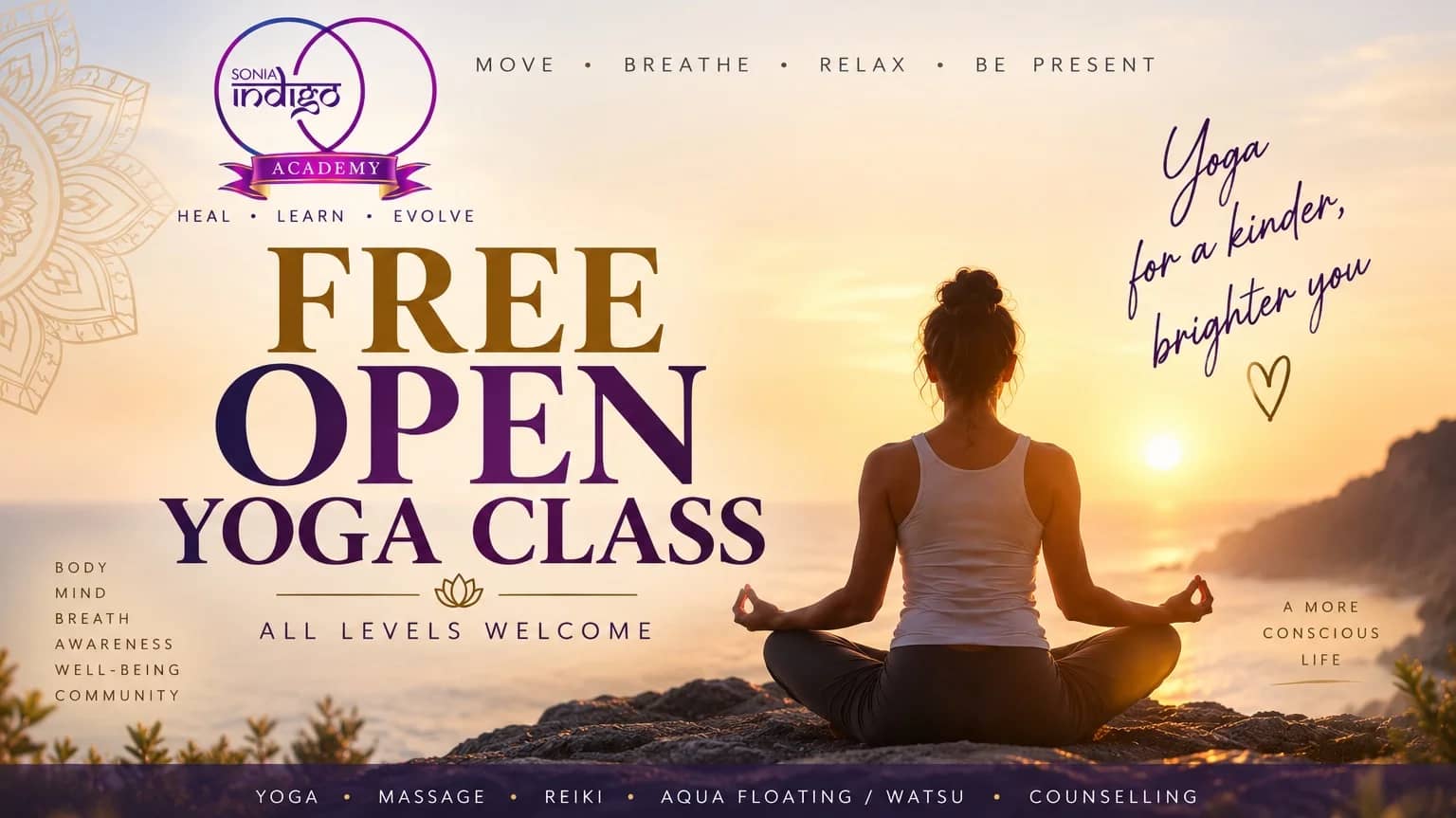 Open Hatha Yoga Class – Relaxation, Balance & Well-being
