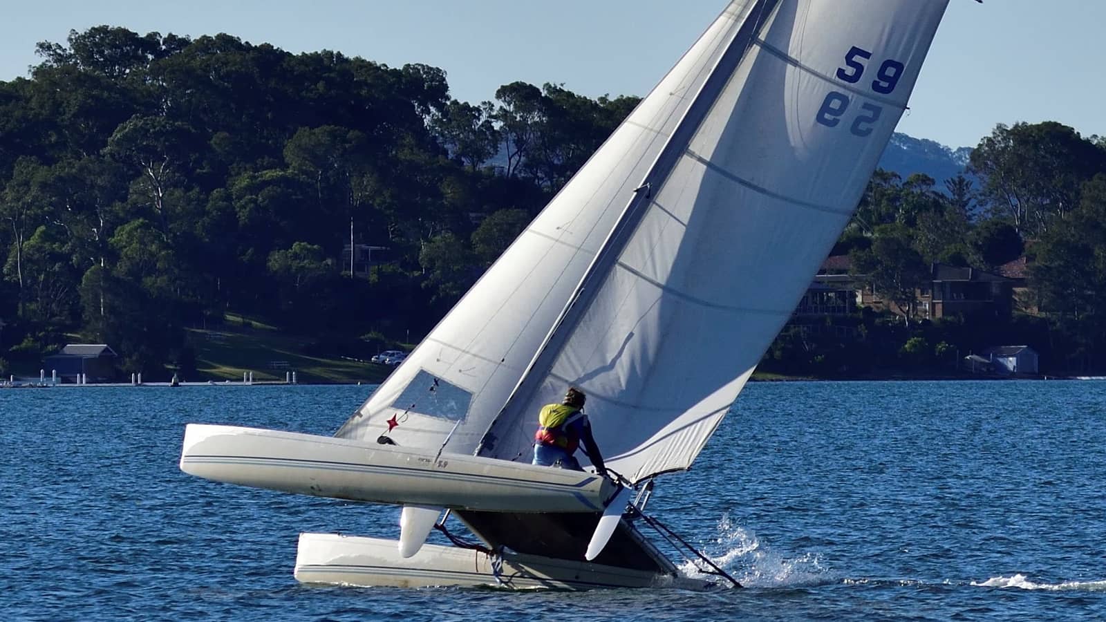 Catamaran sailing Lake Macquarie (camping caravan park)