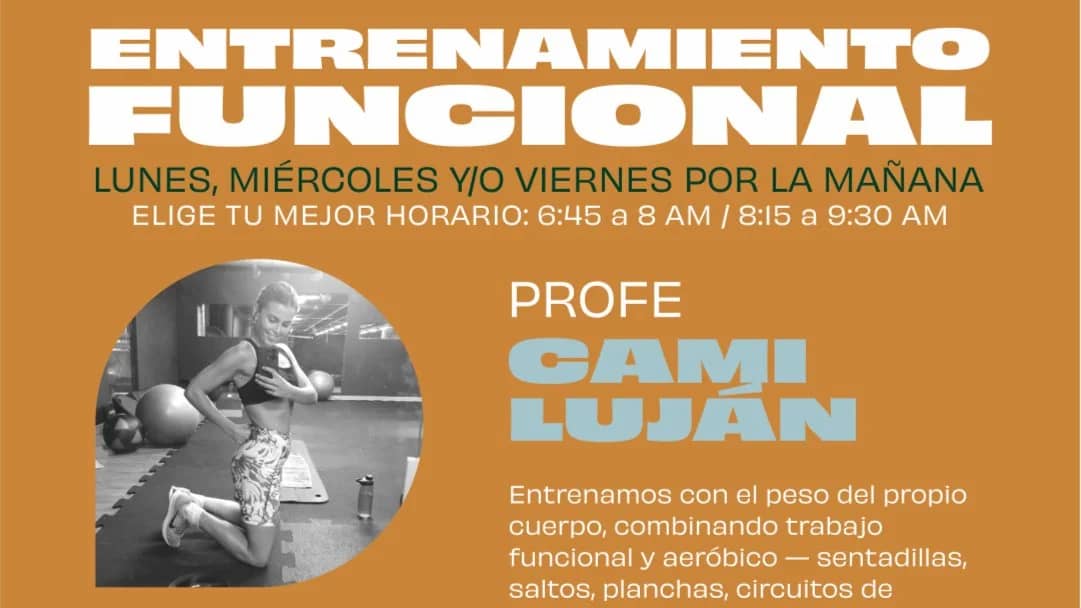 6:45 am / ENTRENAMIENTO FUNCIONAL/ TRAINING- 1ERA CLASE GRATIS
