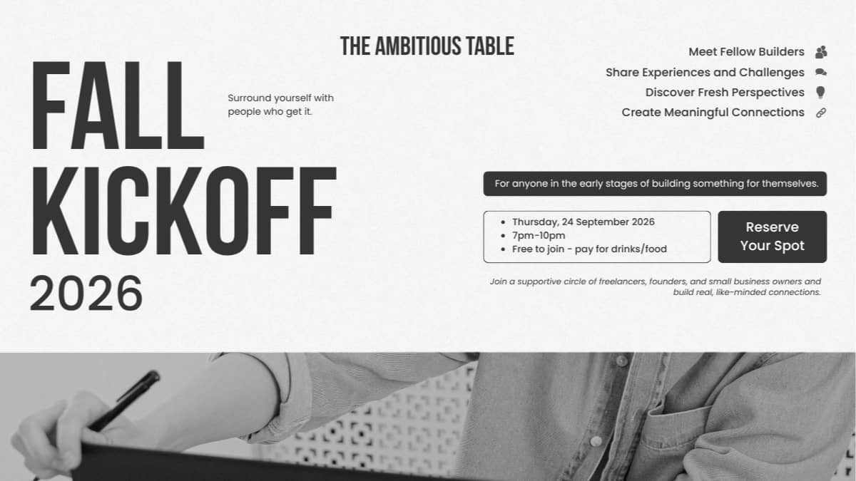 The Ambitious Table: Fall Kickoff