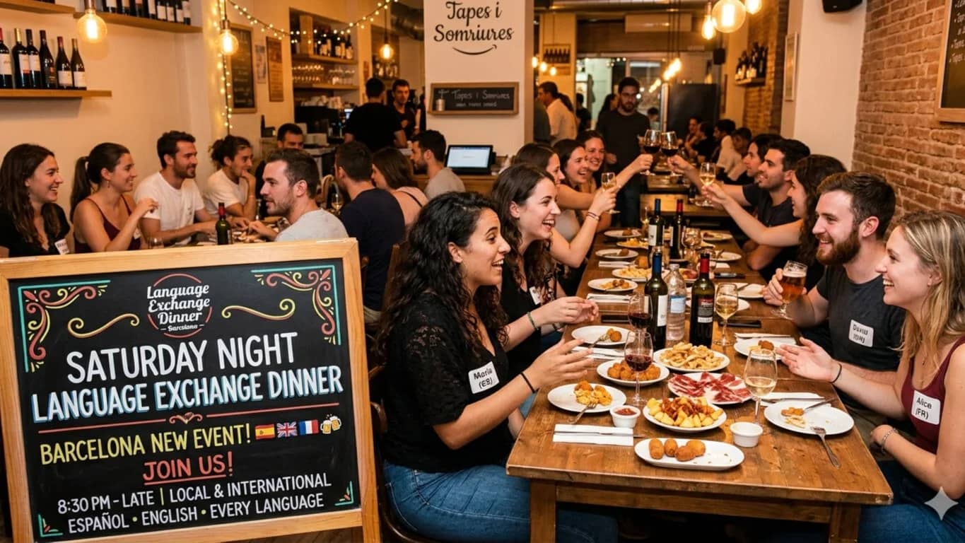 Saturday Night Language Exchange Dinner – Barcelona New Event!
