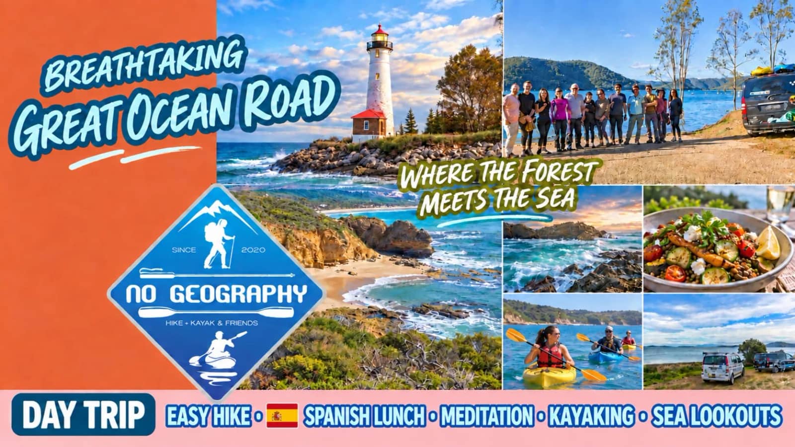 Breathtaking GREAT OCEAN ROAD: Day trip: Hike + Lunch, Kayaking, Meditation