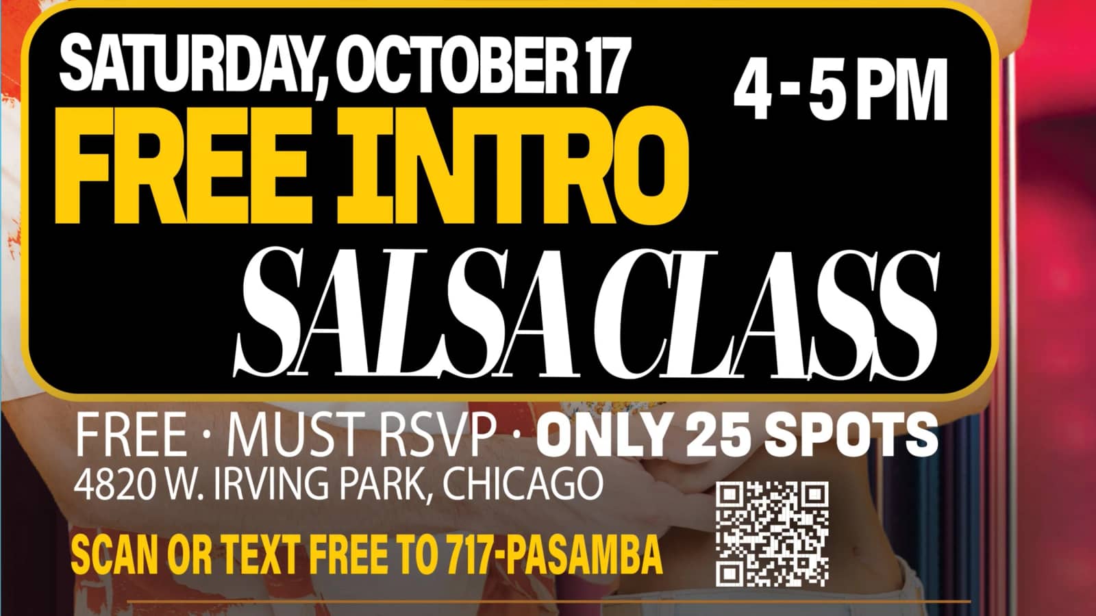 Free Intro Salsa | Sat Oct 17 4pm | RSVP required